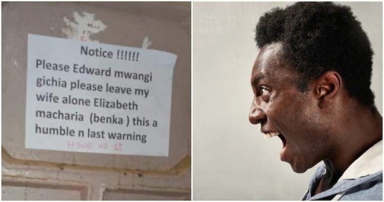 Umugabo yihanije mu genzi we umuca inyuma akoresheje icyapa